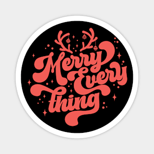 Retro Merry Everything Merry Christmas Magnet